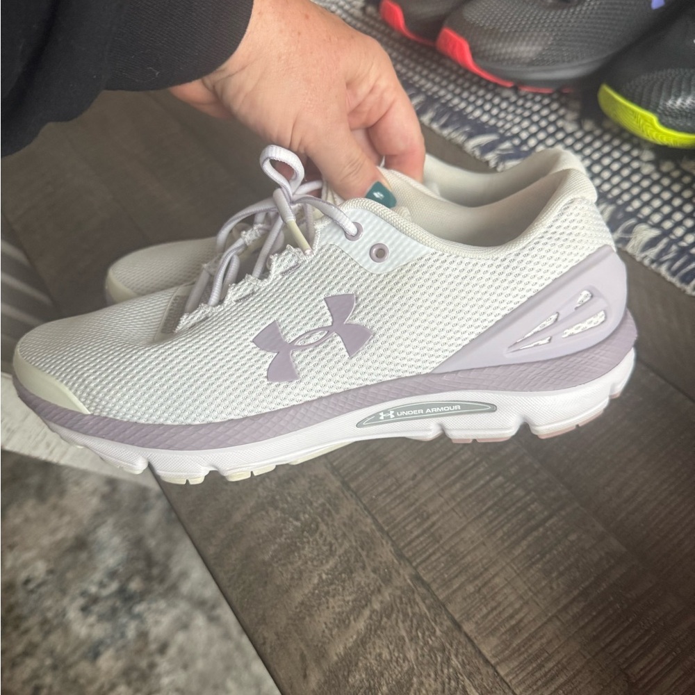 Under Armour Cream and Lavender Athletic Shoes